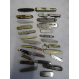 A collection of penknives