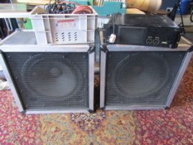 Laney TE800 theatre speakers, Yamaha amp (working -no plug) plus a box of leads