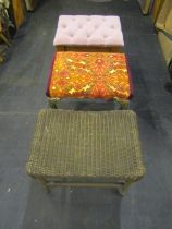 Lloyd Loom stool and 2 other stools