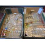 2 trays of vintage/retro shot and liquor glasses