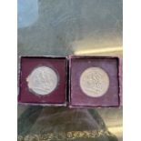 2 1951 festival of Britain boxed crown coin