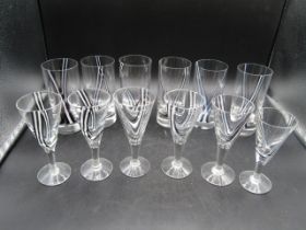 Caithness Crystal set 6 tumblers, 6 stemmed glasses 9one chipped and one smaller than others)