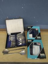 Boxed Oneida cutlery and vintage cutlery set