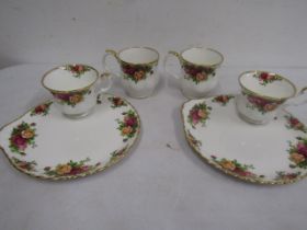 Royal Albert 'Old Country Roses' 2 tea/cake plates with cups and 2 tea mugs all nice condition