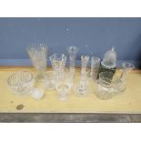 Quality glass vases, rose bowl and jug etc