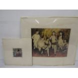 Neil Ward Robinson pastel of semi- naked ladies and a mixed media study 12x12cm (excluding mount)