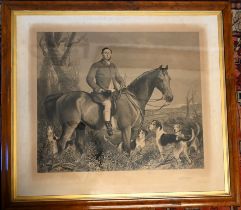 Francis Grant RA (1803-1878), engraving of Huntsman and Hounds, framed and glazed