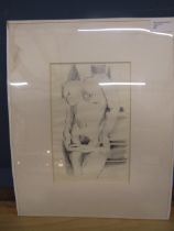 Neil Ward-Robinson 'Getting Ready' pencil nude, unframed 38x48cm