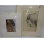 Neil Ward Robinson oil portrait  'Natalie' 37x44cm and pencil portrait study 57x46cm