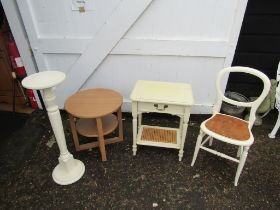 2 Occasional tables, plant stand and chair