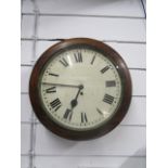 F. W Elliot Ltd 1941 single fusee wall clock 47cm diameter, with pendulum and key (ticking loudly