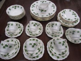 Colclough ivy part dinner service comprising 6 trio's , 8 dinner plates, 4 side plates, 6 bowls, 7