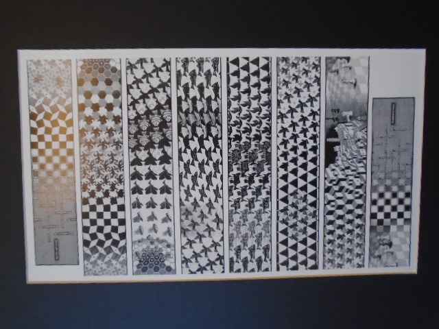 After MC Escher lithograph of Metamorphosis, 40cm x 50cm incl mount