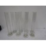 Old chemists measuring beakers 35cmH