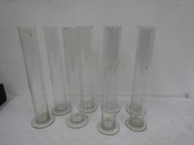Old chemists measuring beakers 35cmH