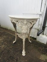 Cast iron pub table with wooden top