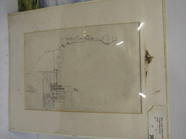 Neil Ward Robinson 3 studies - pencil of Chelsea Embankment, Pastel of a canal and a oil on - Image 4 of 7