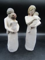 2 Willow Tree figurines one has repair