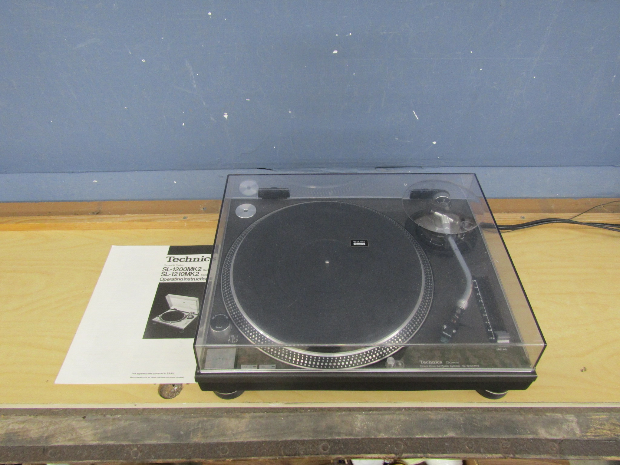 Technics Quartz SL-1210 MK2 direct drive turntable system with manual from a house clearance - Image 8 of 8