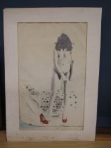 Neil Ward-Robinson mixed media 'Maddy's new shoes' 1968 unframed 44x63 There are some stains/marks