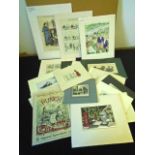 Assorted prints/plates form Punch or the London Charivari, all chess related, some mounted, approx