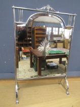 A mirrored fire screen