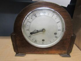 Oak cased Westminster mantle clock, working with key
