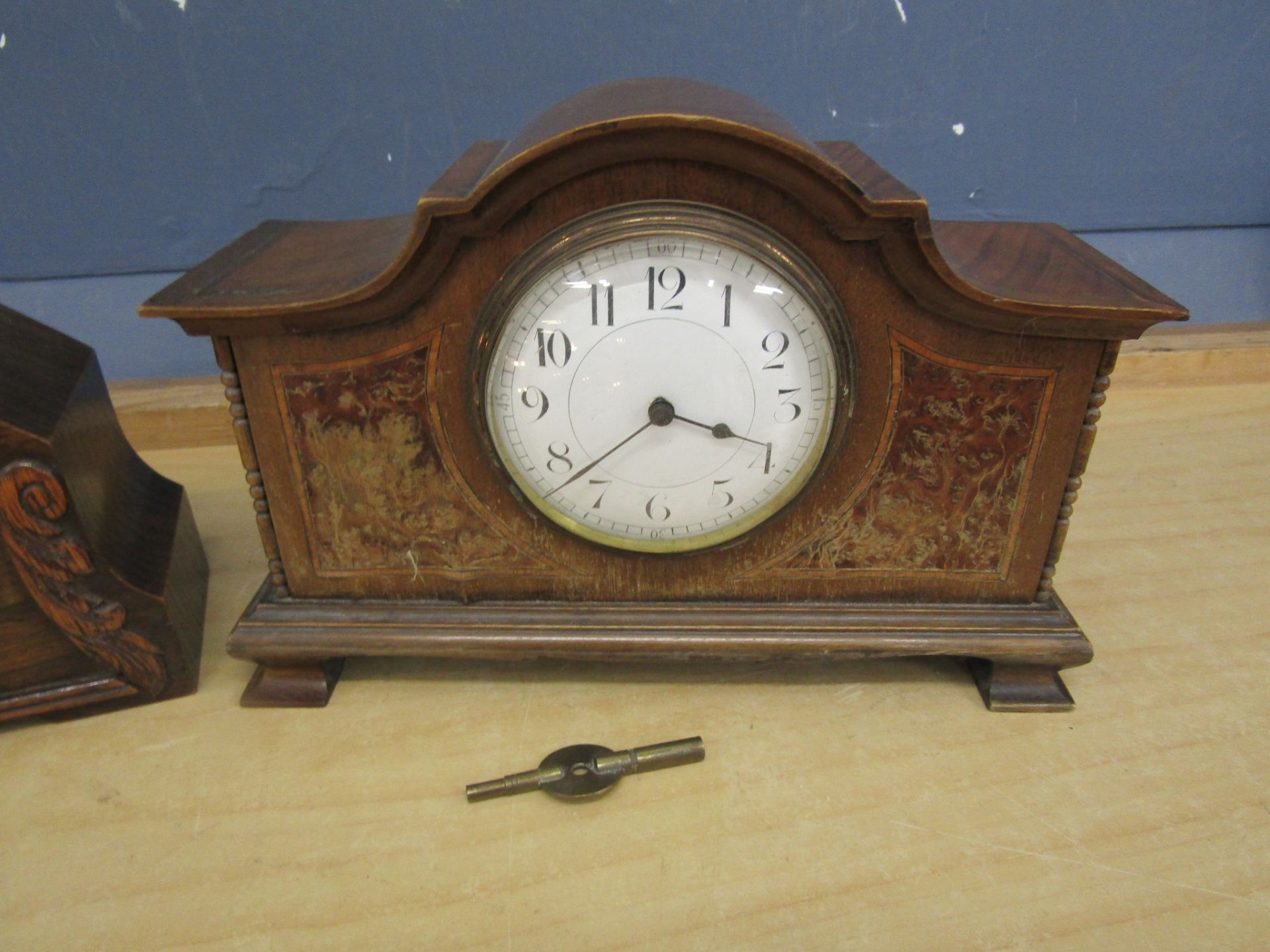 2 Wooden cased mantel clocks - Image 3 of 4