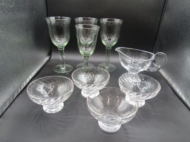 set 4 fruit bowls, nice jug and large wine glasses