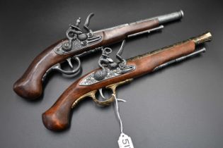 2 reproduction Flintlock pistols (both 37cm in lenght)