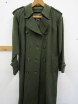 Burberry wool and Alpaca khaki long coat size 10 some moth damage