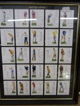 John Players 1939  original Golfing cigarette cards in display with glass verso with cert of