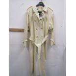 Burberry cream/pale yellow trench coat size 14 cream lining new with tags