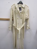 Burberry cream/pale yellow trench coat size 14 cream lining new with tags