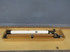 Vintage Telescope in box with wooden tripod