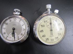 18 jewel pocket stop watch military issued (working) and a Empire pocket watch (pocket watch a/f)