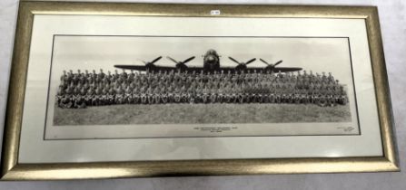 A framed and glazed photo of 635 (Pathfinder) Squadron, RAF Downham Market, Norfolk, May 1945