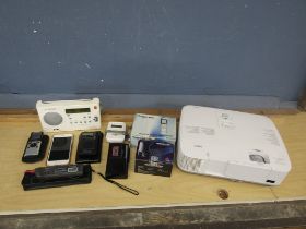 Electronics to include Roberts DAB radio, Apple iphone, NEC HD projector and vintage voice