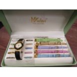MyWish watch with interchangeable straps and watch surrounds box a/f