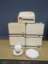 Royal Osborne 'Caprice' 16 boxed cups and saucers and 6 cake plates