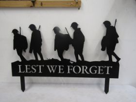 Steel 'Lest We Forget' plague  35x47 (excluding ground spikes)