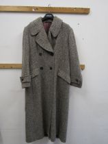 Laura Ashley dogtooth pattern wool full length coat size 14