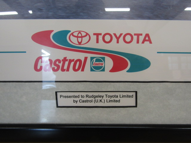 Toyota/Castrol World Championship print with dedication 70x54cm framed and glazed - Image 2 of 2