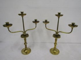 Pair brass 2 tier candlesticks