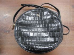 Ashwood black round hand bag genuine leather