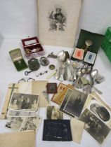 A collectors lot inc flatware, ephemera etc