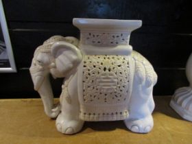 Elephant ceramic pot stand 45Lx39Hcm
