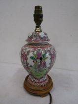 A Chinese ceramic lamp base converted from vase