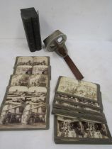 Victorian stereoscope with 'Jerusalem through the stereoscope' pictures in a bible style box