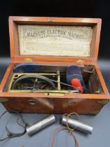 Vintage Magneto-Electric machine in a lovely wooden box with brass detail